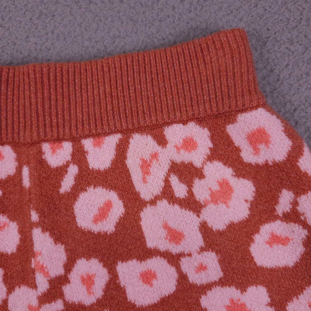 UGG Knit Shorts Womens XS Orange Pink Leopard Shaina Pull On - Picture 12 of 12